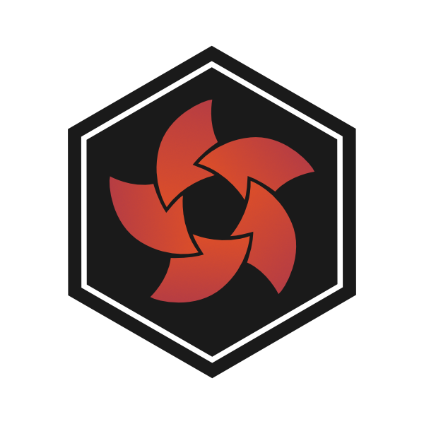 Hexagon Shape with red swirl